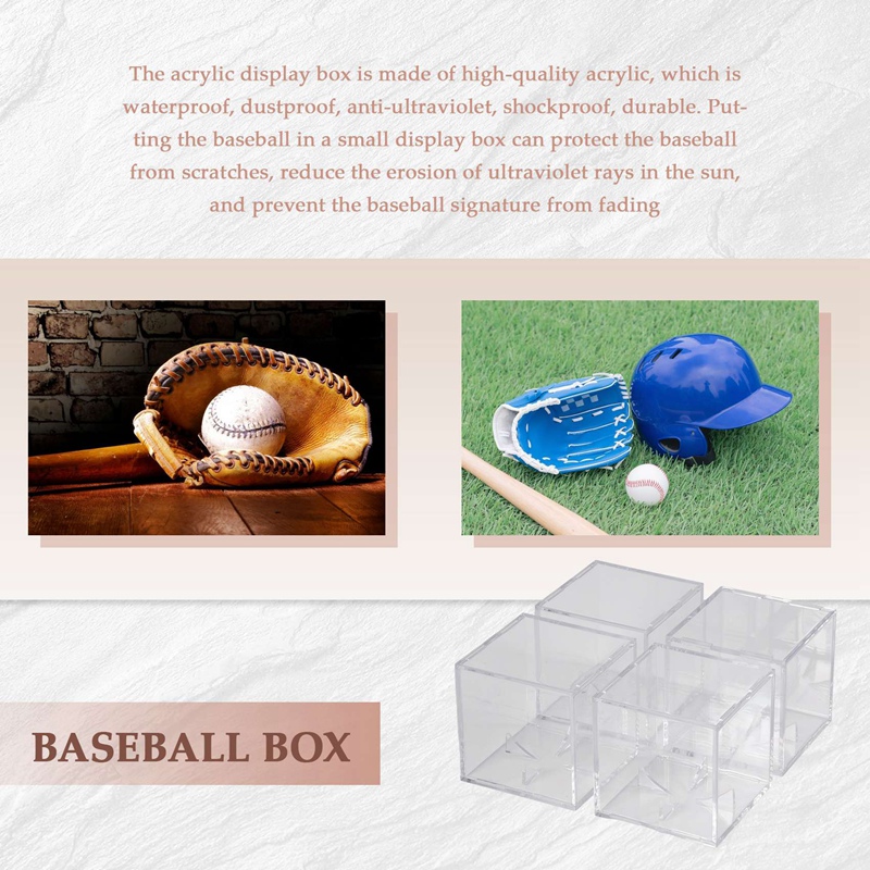 4Pcs Baseball Display Case,UV  - Display Case Acrylic ulasan dan harga